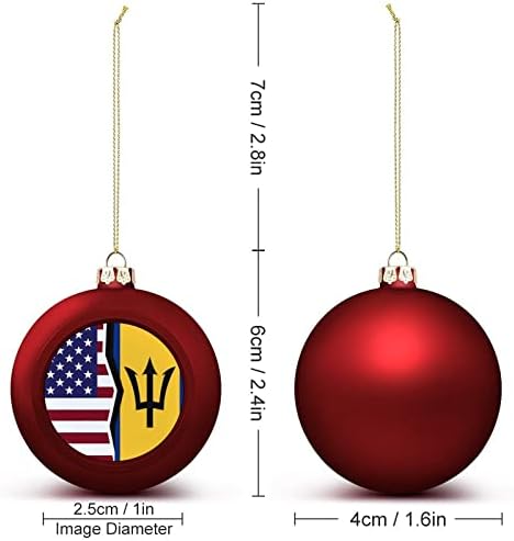דגל אמריקאי וברבדוס כדור חג המולד קישוטים לקישוט עץ XAMS למסיבת חג