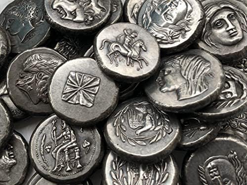 מטבעות יוונים פליז מכסף מלאכות עתיקות מצופות מטבעות זיכרון זרות בגודל לא סדיר סוג 34