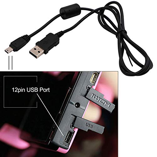 החלפת נתוני USB כבל טעינה 12 פין נמל USB נמל כבל חשמל תואם למצלמת exilim EX-S10 S12 F1 FS10 FC100 EX-Z1