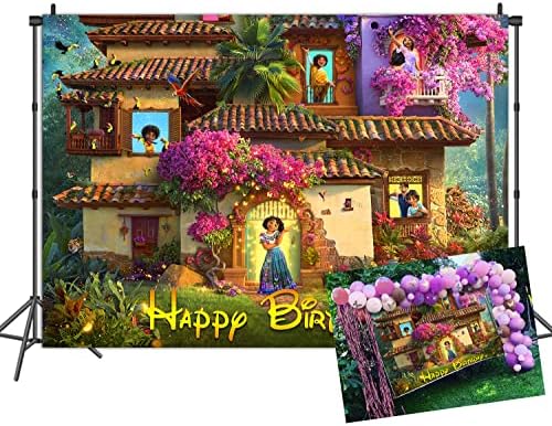 יום הולדת שמח רקע קסום פרחוני בית יום הולדת רקע לילדים מסיבת קישוטי ויניל סרט פוסטר עבור משתלת