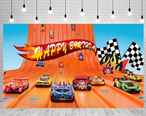 צילום גלגלים חמים תפאורות אספקת קישוטים למסיבת יום הולדת, רקע תמונה לרכב אדום לקישוטי שולחן עוגה, באנר