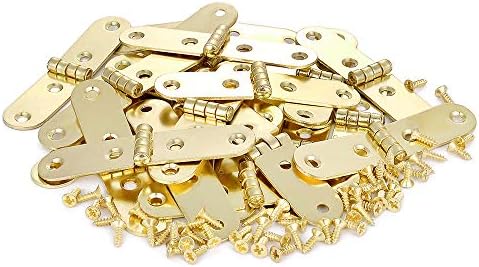 Ycsj 40 חלקים חומרת פליז דקורטיבית חומרת קופסת תכשיטים, קופסת תכשיטים ציר זהב קטן, ציוני פליז מיני למלאכה