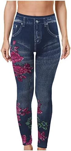 ג'ינס ג'ינס ג'ינס מזויף מזויף חלקים חלקים באורך מלא חמאה חמאה רכה לא ראו דרך בקרת בטני חותלות נשים אטומות