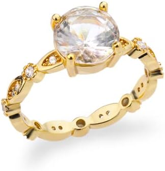 ויאלמה זירקון מעגל פתוח טבעות לנשים קריסטל זהב אצבע קסם מתכוונן טבעת חתונה ולנטיין תכשיטים-89920