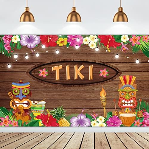 טיקי באנר קיץ רקע צילום רקע ואאו מסיבת קישוט עבור טרופי הוואי כפרי עץ פרחוני יום הולדת תינוק מקלחת מוסיקלי