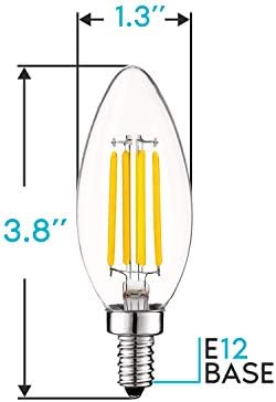 מנורת וינטג ' לוקסריט נורת לד שווה ערך 60 וואט, 550 לומן, 3500 קראט לבן טבעי, נורות לד נברשת 5 וואט,