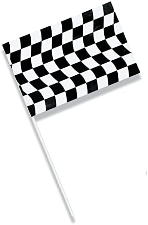המרה יצירתית בשחור לבן משובץ דגל פלסטיק גדול Decor-1pc