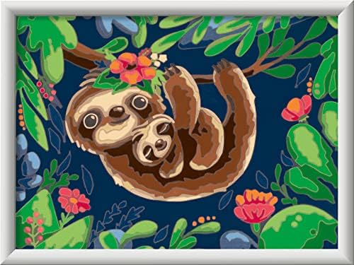 Ravensburger Crreart Stodts Sloths Paint לפי ערכת מספרים לילדים - ציור אומנויות ומלאכה לגילאי 9 ומעלה