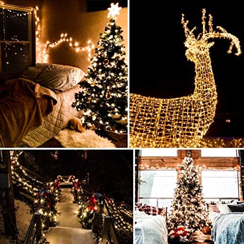 אורות מחרוזת לד, 100 לבן חם הוביל אורות חג המולד לקישוט פנים, עץ, מסיבה, מרפסת, חיצונית, 49 רגל לחבר