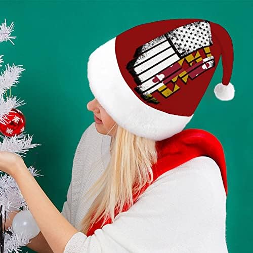 ארהב בציר מרילנד מדינת דגל חג המולד כובעי בתפזורת מבוגרים כובעי חג המולד כובע לחגים חג המולד ספקי צד