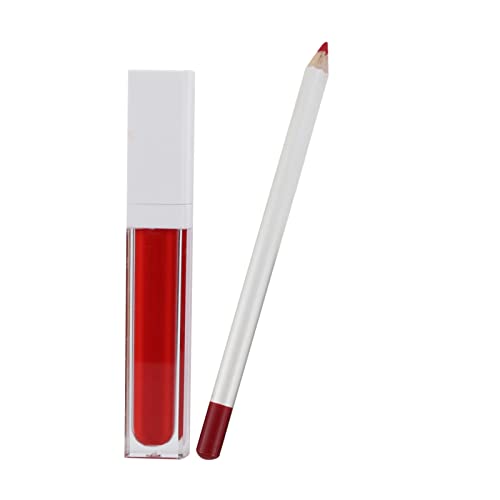 מוצרי שפתיים 21 צבעים ליפ גלוס ליפ ליינר שפתיים זיגוג אייליינר עיפרון גבות סט עמיד למים לאורך זמן שפתון