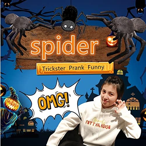 2 PCS11.8 * 7.9 '' שחור קטן עכביש עכביש יצירתי בובה מצחיקה בובה שחורה בובה שחורה חיים שחורה עכביש עכביש