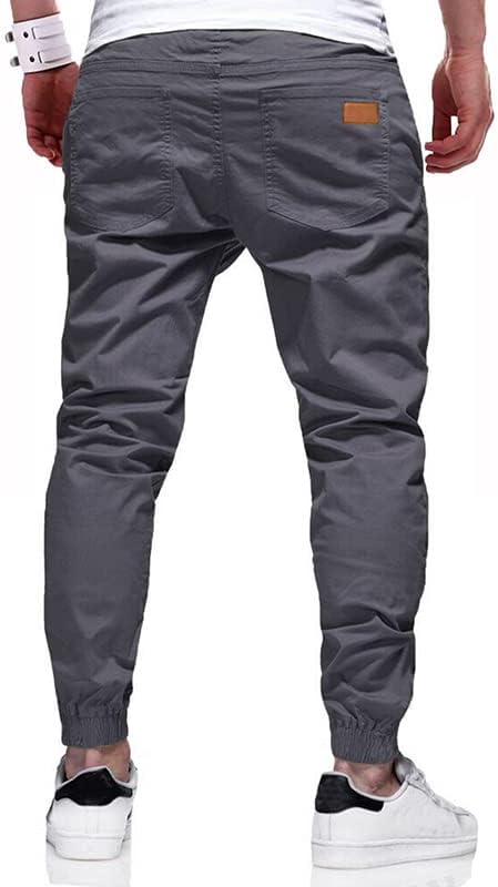 מכנסי רץ מזדמנים של Wzikai מכנסיים מכנסיים כותנה מכנסי מטען כותנה לגברים מכנסי טרניוט מכנסיים מזדמנים