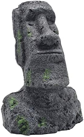 עמוספון אי פסחא אבן ראש עתיק מלאכותי פסל אקווריום דגי טנק קישוטי מערת מסלעת גינון קישוט גודל ל