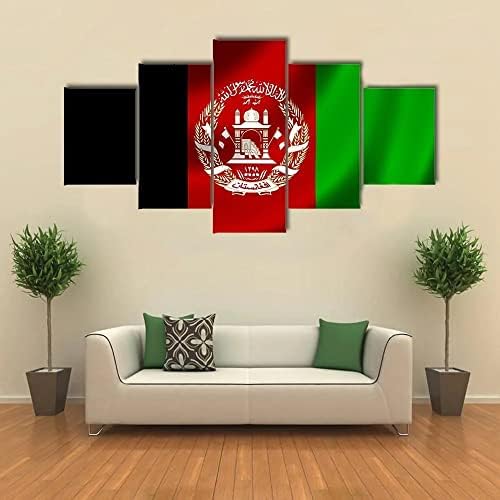 ארגו בתוספת דגל של אפגניסטן יצירות אמנות ציור תמונות הדפסה על בד התמונה לבית מודרני קישוט 5 חתיכה עץ
