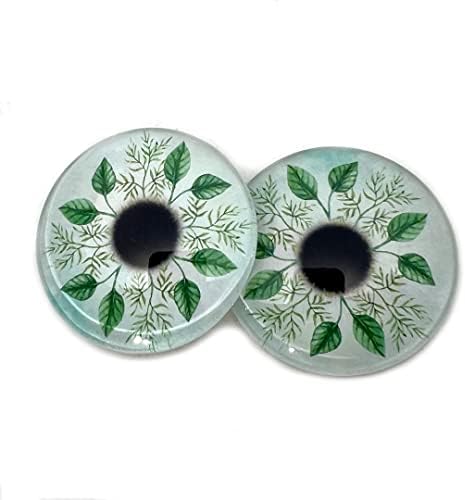טבע ירוק משאיר עיני זכוכית פנטזיה עיני קבורוכונים לתליון להכנת תכשיטים עטופים תכשיטים פו פו או פסלים